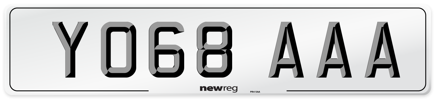 YO68 AAA Number Plate from New Reg